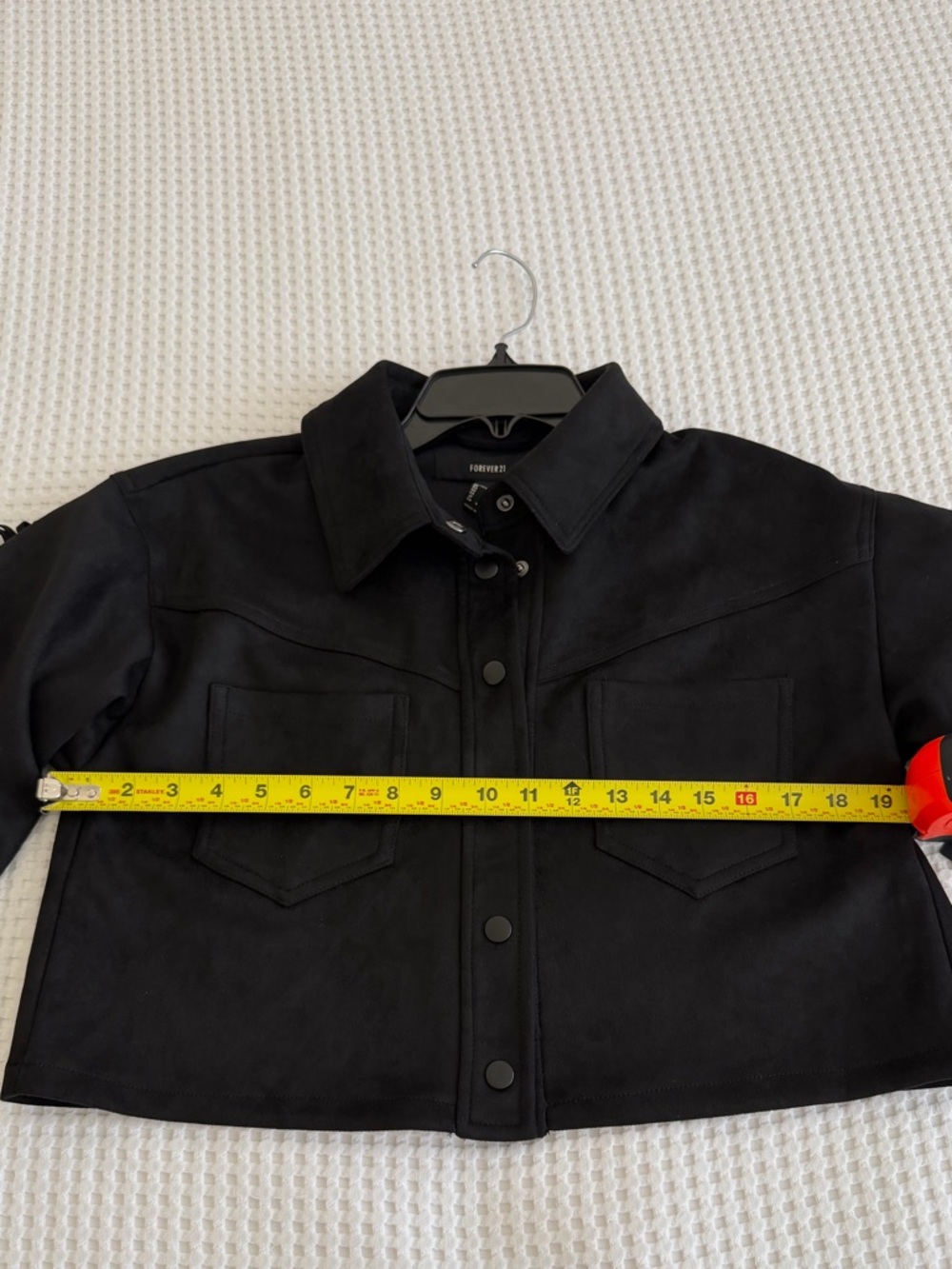 Women's Black Fringe Faux Suede Jacket - Picture 6 of 8